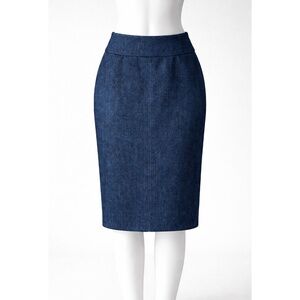 Halogen High Waisted Stretch Denim Pencil Skirt – Soft & Form Fitting – Size 8